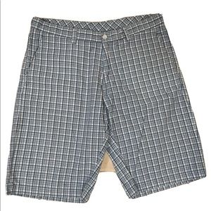 TOSCANO PLAID Gingham SHORTS flat front pockets walking checkered lightweight